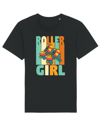 Retro Roller Girl Design Vintage Skating Black