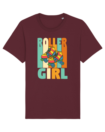 Retro Roller Girl Design Vintage Skating Burgundy