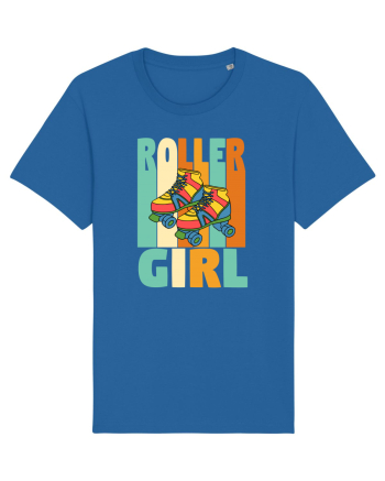 Retro Roller Girl Design Vintage Skating Royal Blue