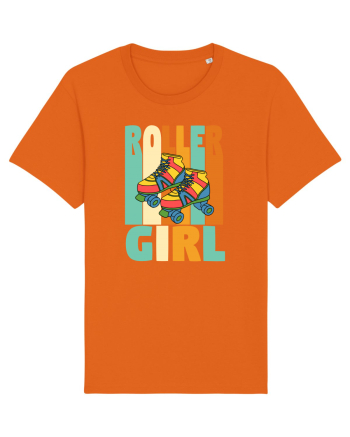 Retro Roller Girl Design Vintage Skating Bright Orange