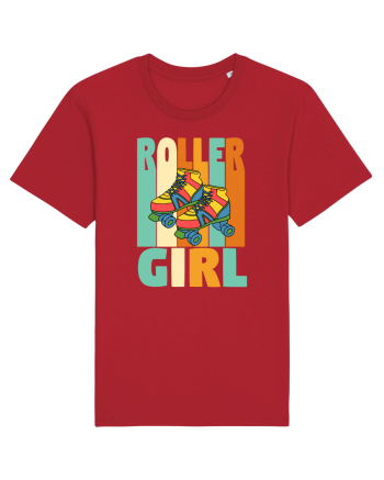 Retro Roller Girl Design Vintage Skating Red