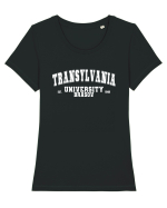 Transylvania University Brasov EST 1948 Tricou mânecă scurtă guler larg fitted Damă Expresser