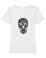 Skull Tricou mânecă scurtă guler larg fitted Damă Expresser