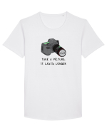 Take a picture, it lasts longer Tricou mânecă scurtă guler larg Bărbat Skater