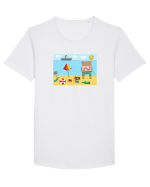 Plaja Tricou mânecă scurtă guler larg Bărbat Skater
