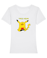 Poke-meow Tricou mânecă scurtă guler larg fitted Damă Expresser