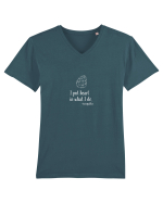 Pun inima in ceea ce fac - tequila (alb) Tricou mânecă scurtă guler V Bărbat Presenter