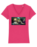 Leo #1 Tricou mânecă scurtă guler V Damă Evoker