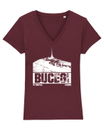 Călător în România - Vf Coștila din Bucegi Tricou mânecă scurtă guler V Damă Evoker