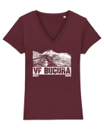 Călător în România - Vf Bucura din Bucegi Tricou mânecă scurtă guler V Damă Evoker