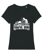 Călător în România - Vf Omu in Bucegi Tricou mânecă scurtă guler larg fitted Damă Expresser
