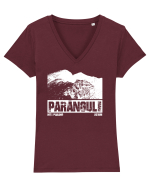 Călător în România - Vf Parângul mare Tricou mânecă scurtă guler V Damă Evoker