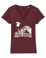 Călător în România - Vf La Om in Piatra Craiului Tricou mânecă scurtă guler V Damă Evoker