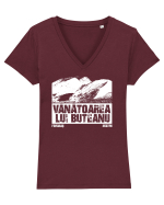Călător în România - Vf Vânătoarea lui Buteanu Tricou mânecă scurtă guler V Damă Evoker