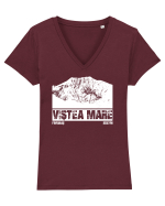 Călător în România - Vf Viștea Mare Tricou mânecă scurtă guler V Damă Evoker