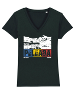 pentru montaniarzi - Romania - Peleaga Tricou mânecă scurtă guler V Damă Evoker