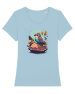leon bird Tricou mânecă scurtă guler larg fitted Damă Expresser
