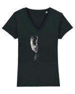 HUSH SHH! Taci (tacerea poate fi de aur...) Tricou mânecă scurtă guler V Damă Evoker