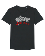 FRIDAY - HIGH DAY ;) (vinerea- zi de fumat) Tricou mânecă scurtă guler larg Bărbat Skater