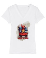 Un car de draci Tricou mânecă scurtă guler V Damă Evoker