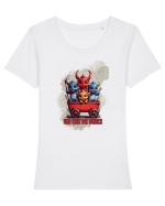 Un car de draci Tricou mânecă scurtă guler larg fitted Damă Expresser