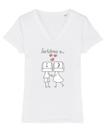 Fericirea e... :)  2 Tricou mânecă scurtă guler V Damă Evoker