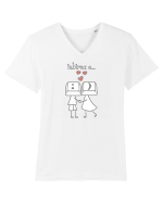 Iubirea  e... :)  2 Tricou mânecă scurtă guler V Bărbat Presenter