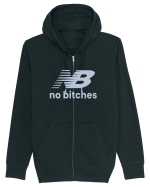 NB No Bitches Funny Logo Hanorac cu fermoar Unisex Connector