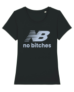 NB No Bitches Funny Logo Tricou mânecă scurtă guler larg fitted Damă Expresser
