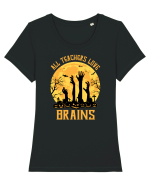 All Teachers Love Brains Tricou mânecă scurtă guler larg fitted Damă Expresser