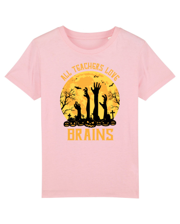 All Teachers Love Brains Cotton Pink
