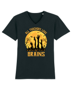 All Teachers Love Brains Tricou mânecă scurtă guler V Bărbat Presenter