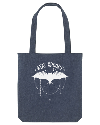 Bat Spooky Halloween Stay Spooky Moon Midnight Blue