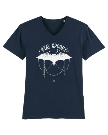 Bat Spooky Halloween Stay Spooky Moon French Navy