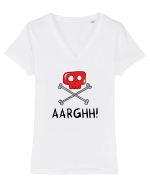 Cute little pirate sign Tricou mânecă scurtă guler V Damă Evoker