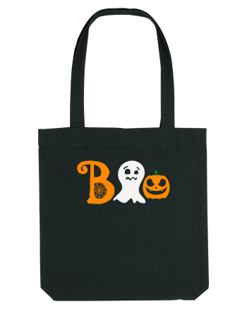 Boo Pumpkin Halloween Black