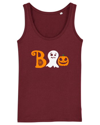 Boo Pumpkin Halloween Burgundy