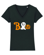 Boo Pumpkin Halloween Tricou mânecă scurtă guler V Damă Evoker