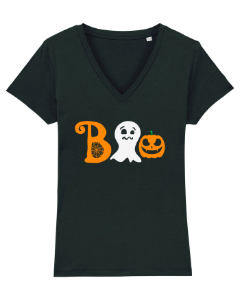 Boo Pumpkin Halloween Black