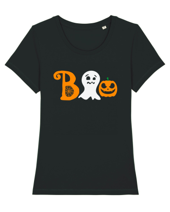Boo Pumpkin Halloween Black