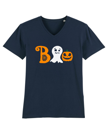 Boo Pumpkin Halloween French Navy