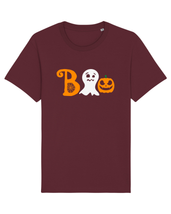 Boo Pumpkin Halloween Burgundy