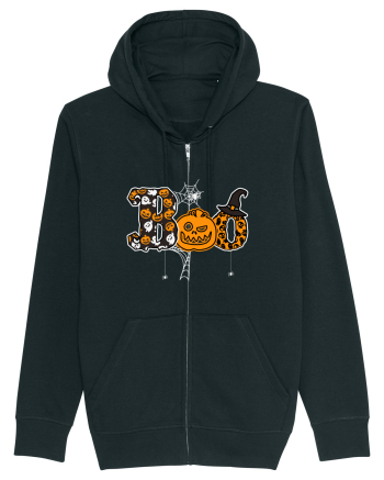 Boo With Spiders And Witch Hat Black
