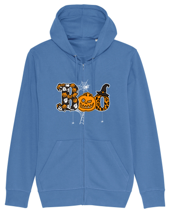 Boo With Spiders And Witch Hat Bright Blue