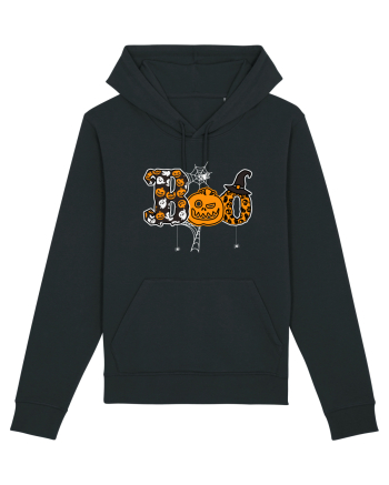 Boo With Spiders And Witch Hat Black