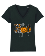 Boo With Spiders And Witch Hat Tricou mânecă scurtă guler V Damă Evoker