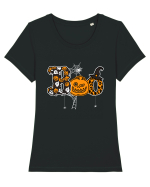 Boo With Spiders And Witch Hat Tricou mânecă scurtă guler larg fitted Damă Expresser
