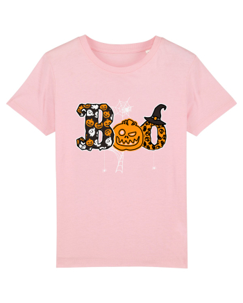 Boo With Spiders And Witch Hat Cotton Pink