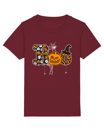 Boo With Spiders And Witch Hat Burgundy