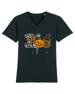Boo With Spiders And Witch Hat Tricou mânecă scurtă guler V Bărbat Presenter